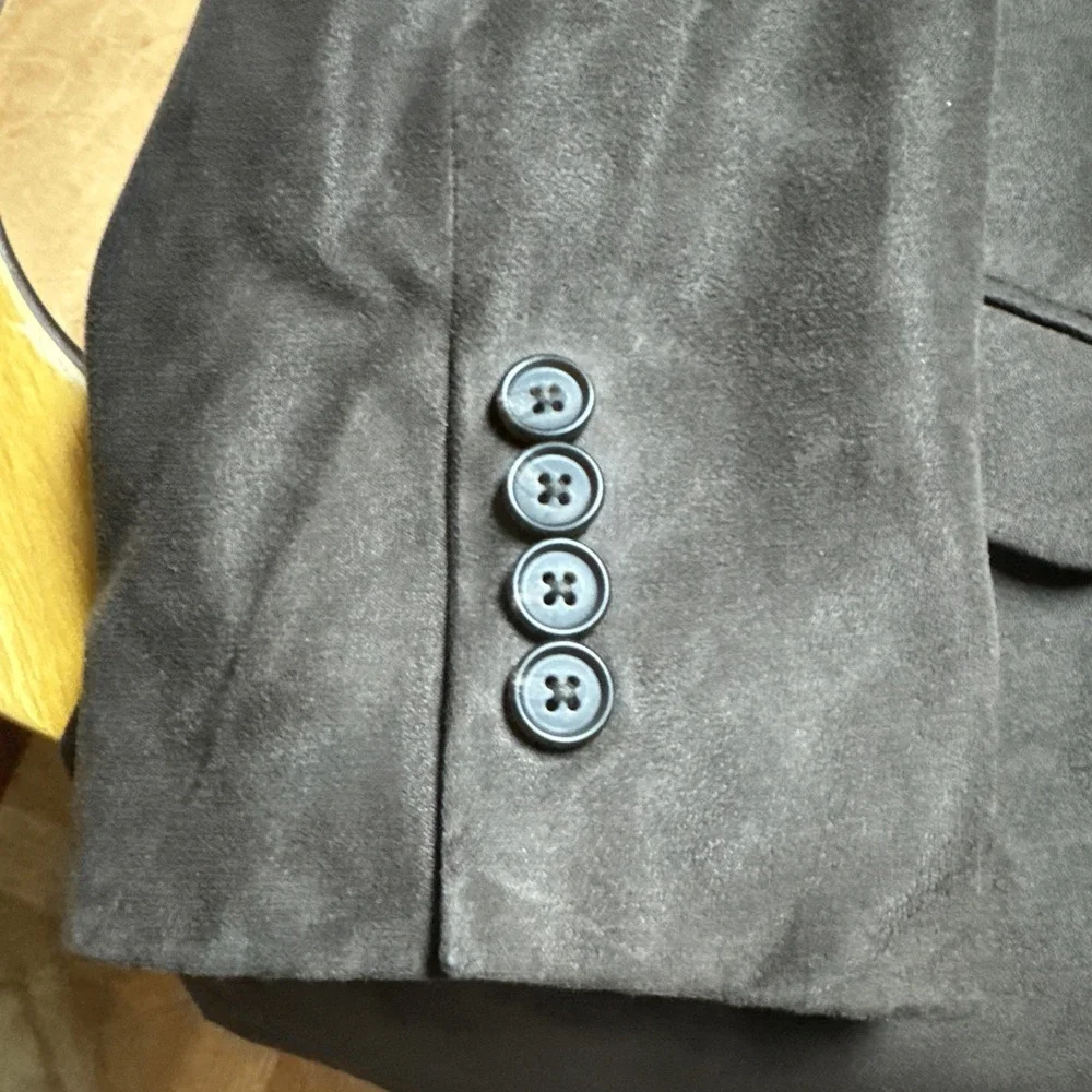 Lauren Ralph Lauren Sport Coat Mens‎ 42R Faux Suede Leather Brown Blazer